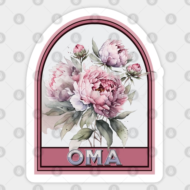 Oma Vintage Floral Grandmother Sticker by HolidayBug